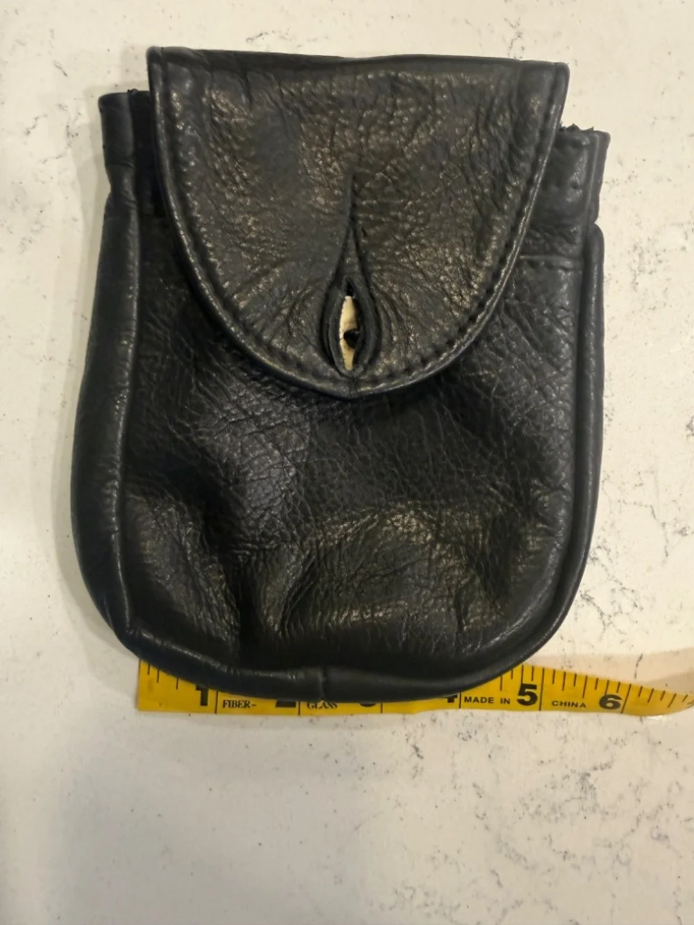 Vintage Swadeshi Leatherworks Black Leather Belt Bag Hip Pouch Redway CA